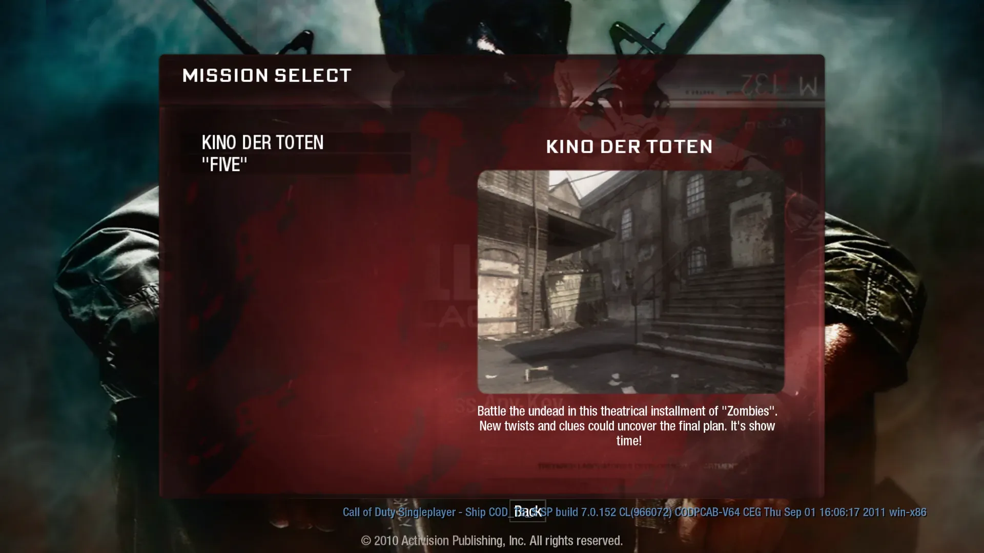 Zombies map selection